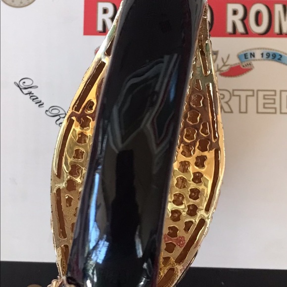 Fabulous vintage black enamel and faux diamond bracelet. - Picture 10 of 11